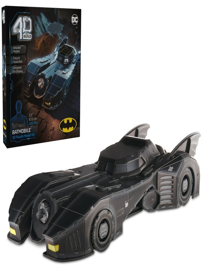 4D Build, DC Batman Retro Batmobile 3D Model Kit with Stand, Batman Collectibles & Desk Décor, Adult Puzzle, Building Toys, 202 Pieces, 3D Puzzles, Gift Ideas for Ages 12 & Up - Image 1